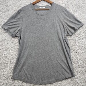 Buck Mason Shirt Womens XL Gray Short Sleeve Pullover Stretch Curve Hem